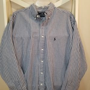 Polo Ralph Lauren Blue Check Casual Dress Shirt L